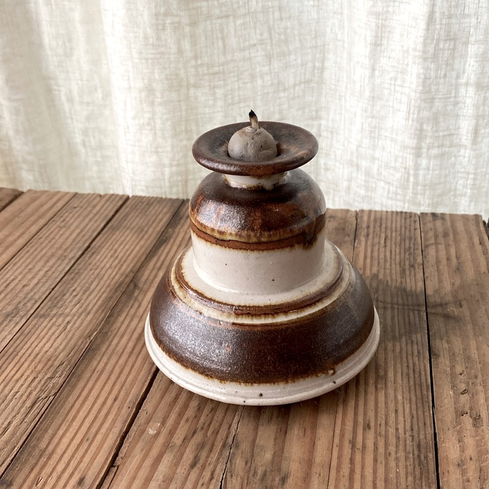 Vintage Studio Pottery Oil Lamp